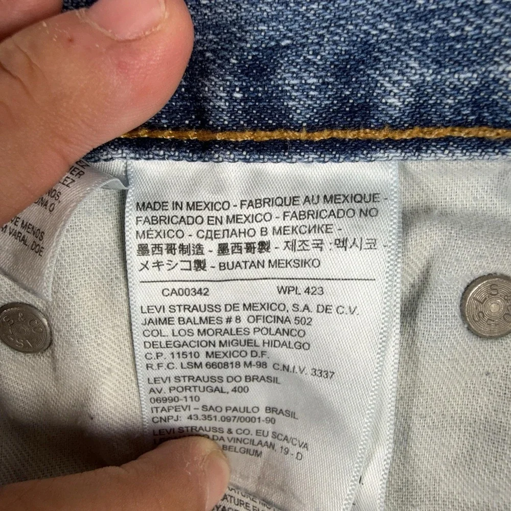 Levis 569 Jeans Mens 44x30 Light Wash Blue Relaxed Straight Leg Denim Pants